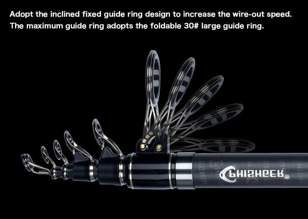 China China PHISHGER Telescopic Surf Spinning Rod 3.6/4.2/4.5/5.0/5.3m Power80-150g 30T Carbon Travel Surfcasting Shore Casting Fishing Pole