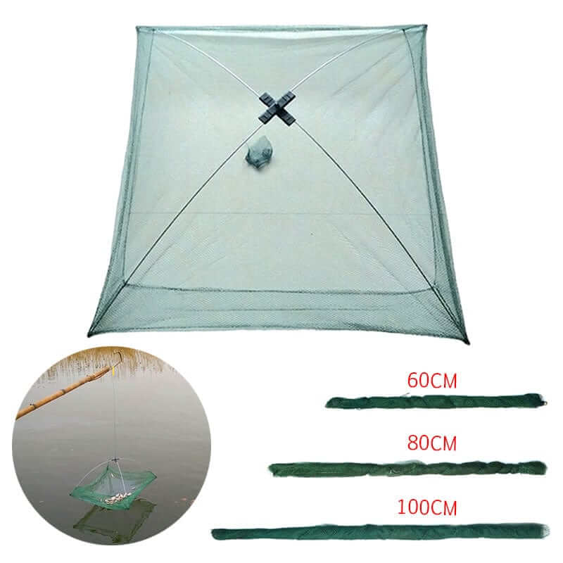 China China Portable 60/80/100cm Fishing Net Foldable Large Landing Fish Mesh Outdoor Large Capacity Fishing Net For Shrimps Carps Crucians
