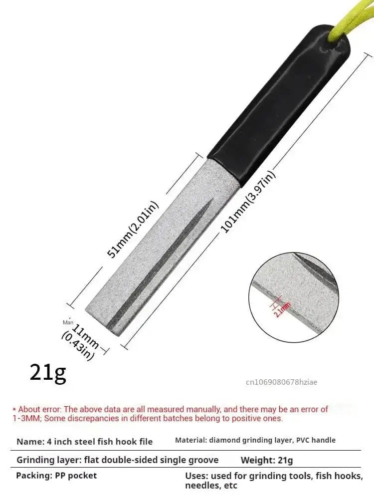 China China Portable Diamond Stone Fish Hook Diamond Sharpener Knife Sharpen Tools Hook Whetstone Keychain for Outdoor Fishing Accessories