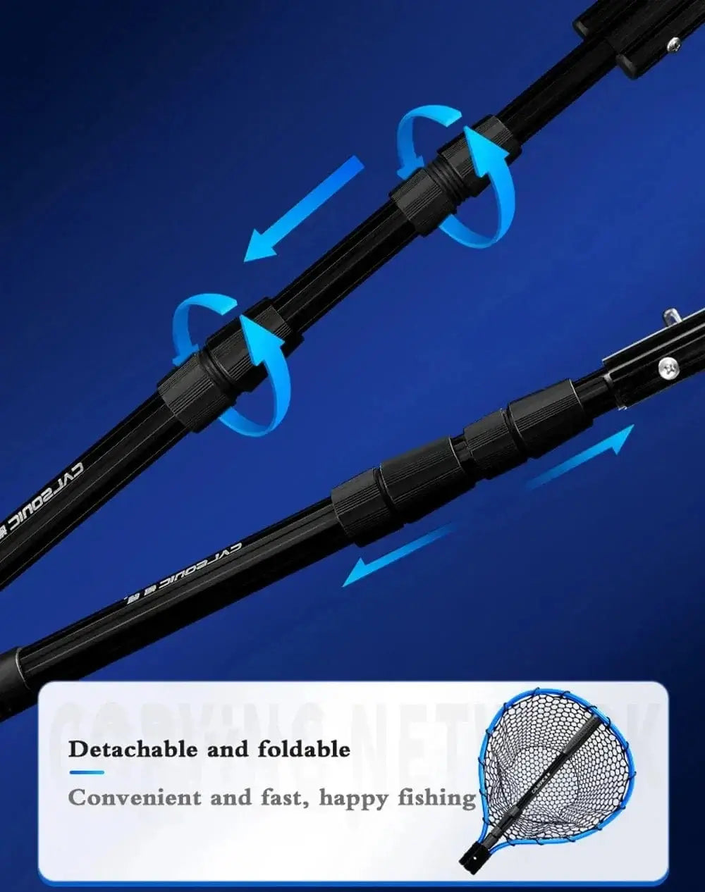 China China Portable Fishing Nets Ultralight Aluminum Alloy Silicone Wear Resistance Mesh Hand Dip Casting Landing Net for Big Fish Outdoor