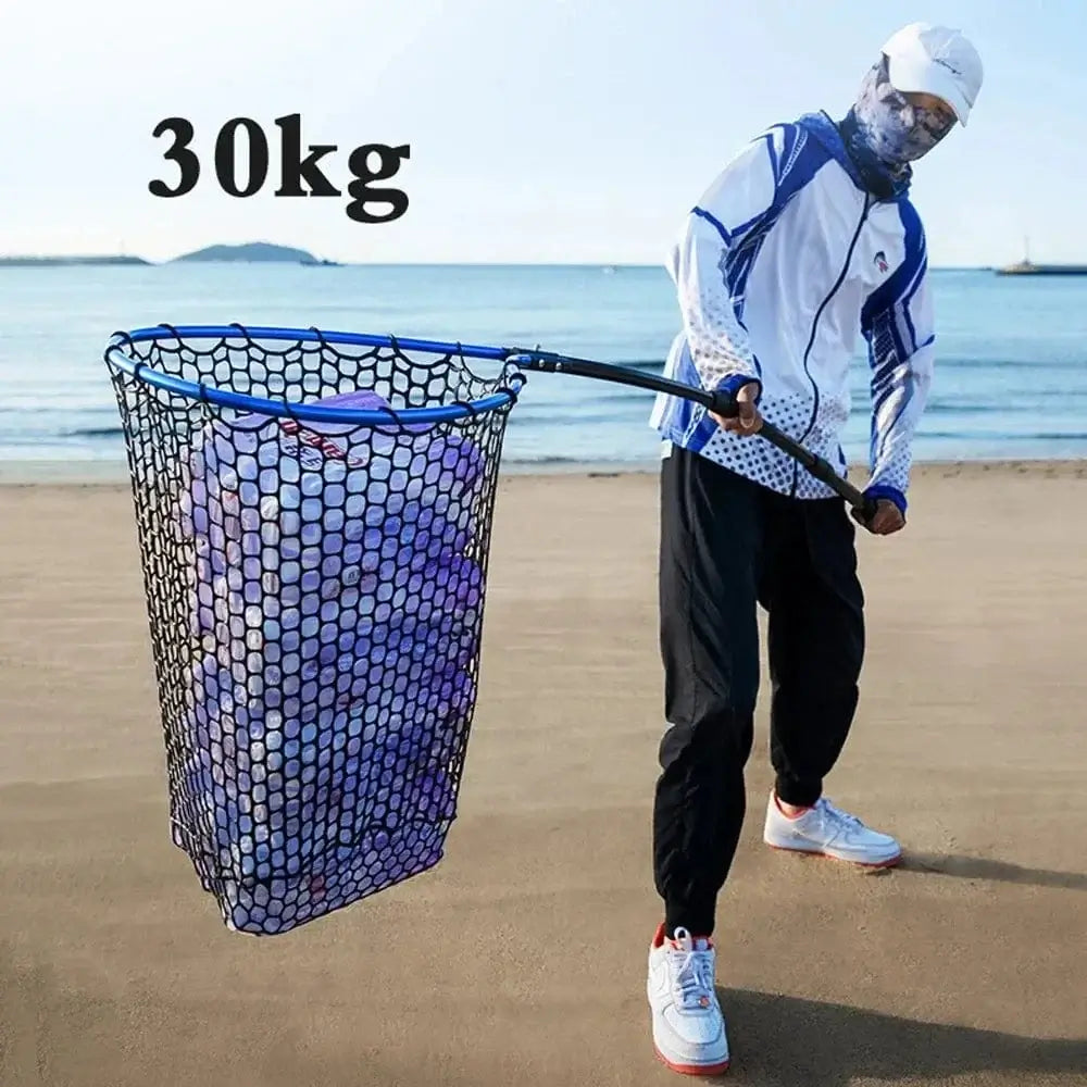 China China Portable Fishing Nets Ultralight Aluminum Alloy Silicone Wear Resistance Mesh Hand Dip Casting Landing Net for Big Fish Outdoor