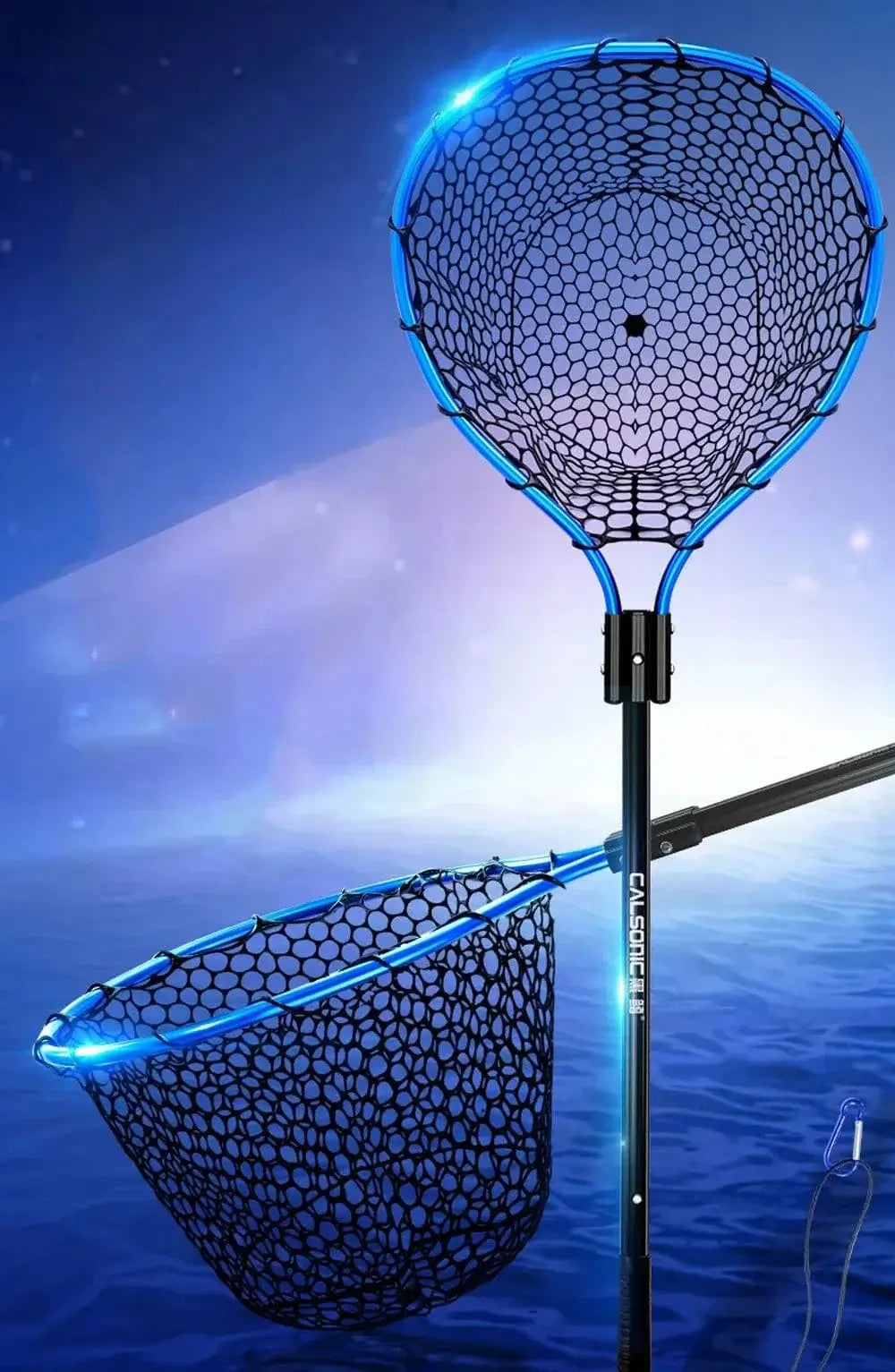 China China Portable Fishing Nets Ultralight Aluminum Alloy Silicone Wear Resistance Mesh Hand Dip Casting Landing Net for Big Fish Outdoor