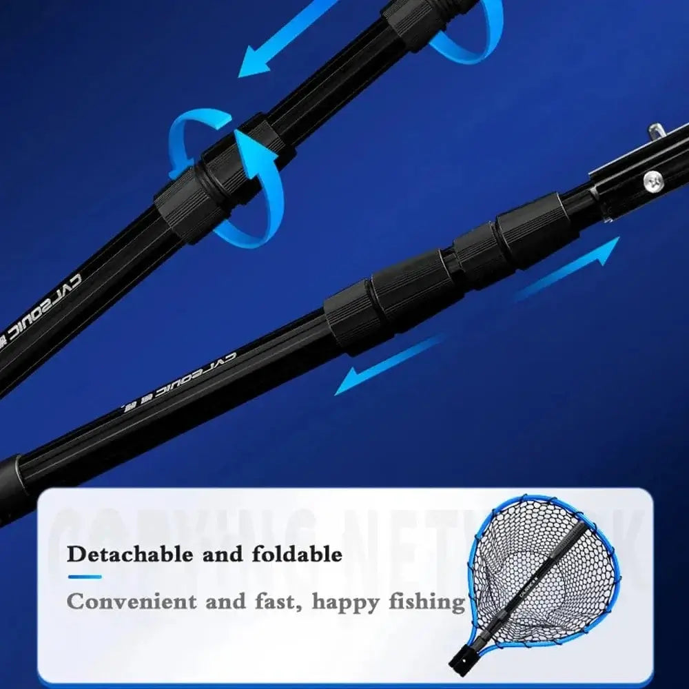 China China Portable Fishing Nets Ultralight Aluminum Alloy Silicone Wear Resistance Mesh Hand Dip Casting Landing Net for Big Fish Outdoor