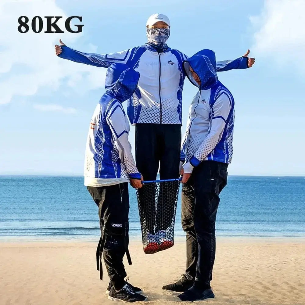 China China Portable Fishing Nets Ultralight Aluminum Alloy Silicone Wear Resistance Mesh Hand Dip Casting Landing Net for Big Fish Outdoor