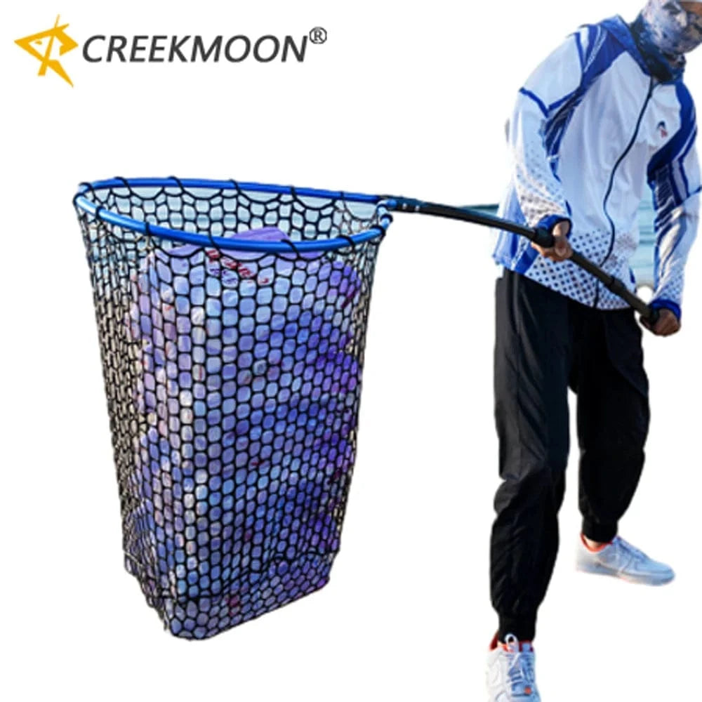 China China Portable Fishing Nets Ultralight Aluminum Alloy Silicone Wear Resistance Mesh Hand Dip Casting Landing Net for Big Fish Outdoor