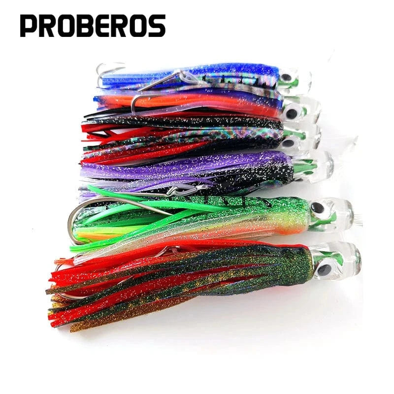 China China PROBEROS Trolling Skirt Lure 16cm 47g Fishing Lures for Deep Sea Big Game Marlin Tuna Rigged Bionic Squid Bait Octopus Soft Lure