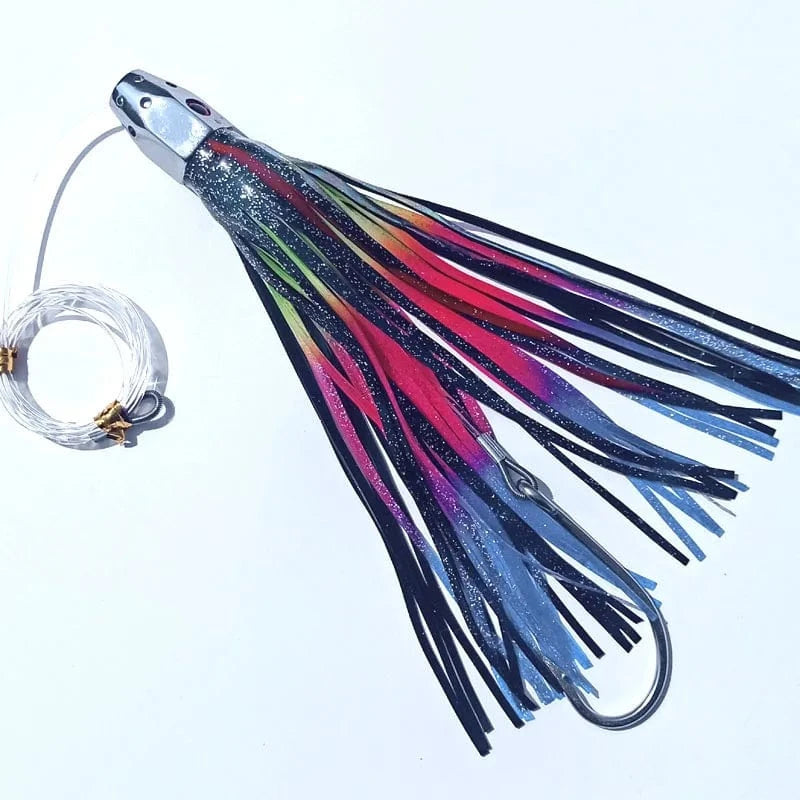 China China purple-1pc 1pc 23cm185g Trolling Lure Bait Copper Head Octopus Squid Skirt Bait With Hook Big Game Drag Fishing Marlin Tuna Pesca Hard Bait