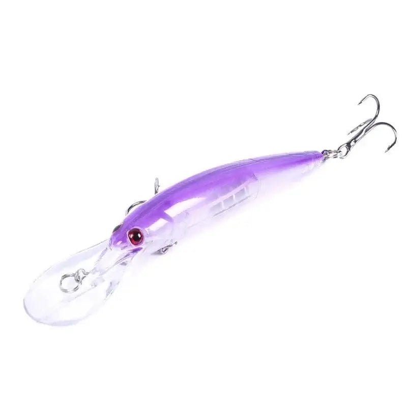 China China Purple 2 Fish Hook Bait 10g Deep Diving Large Minnow Wobbler Lure Artificial Hard Bait Crankbait Bass Pike Walleye Perch Fishing Gear