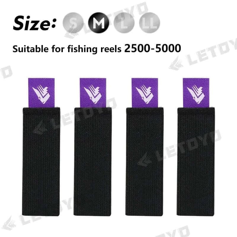 China China PURPLE M LETOYO 4pcs flexible Spinning reel spool  belt with handle Durable fishing Reel  spool Cover fishing Accessories fishing  tool