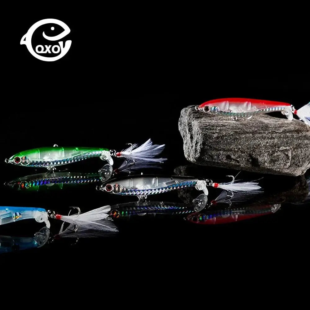 China China QXO Fishing Lure Jig 12cm 9g Silicone Bait Metal Wobbler Winter Fishing Lures Hard Lure Goods For Fishing Jigging Sea Minnow