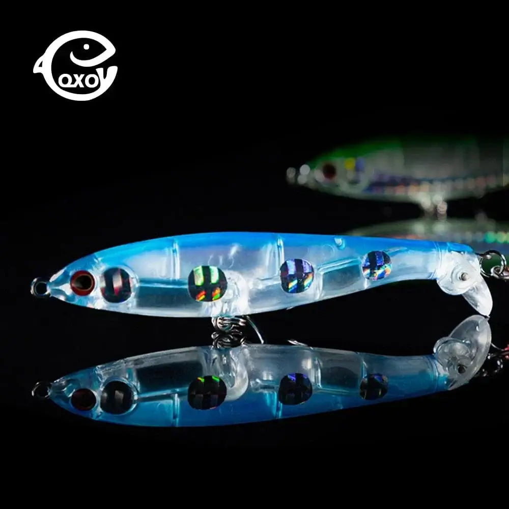 China China QXO Fishing Lure Jig 12cm 9g Silicone Bait Metal Wobbler Winter Fishing Lures Hard Lure Goods For Fishing Jigging Sea Minnow