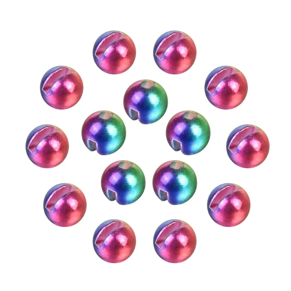 China China Rainbow / 3.8mm Elite TG 50pcs Tungsten Slotted Beads 2.5mm-3.8mm Trout Panfish Hook Fly Tying Bead Material Multi-Color Fly Fishing Tackel