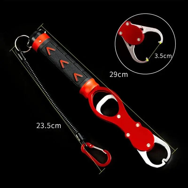 China China red 1pc Fishing Gripper Lip Grippers Fishing Fish Grabber Tool Lip Clamp With Weight Scale Anti-Rust For Beginner Fishing Enthusiast
