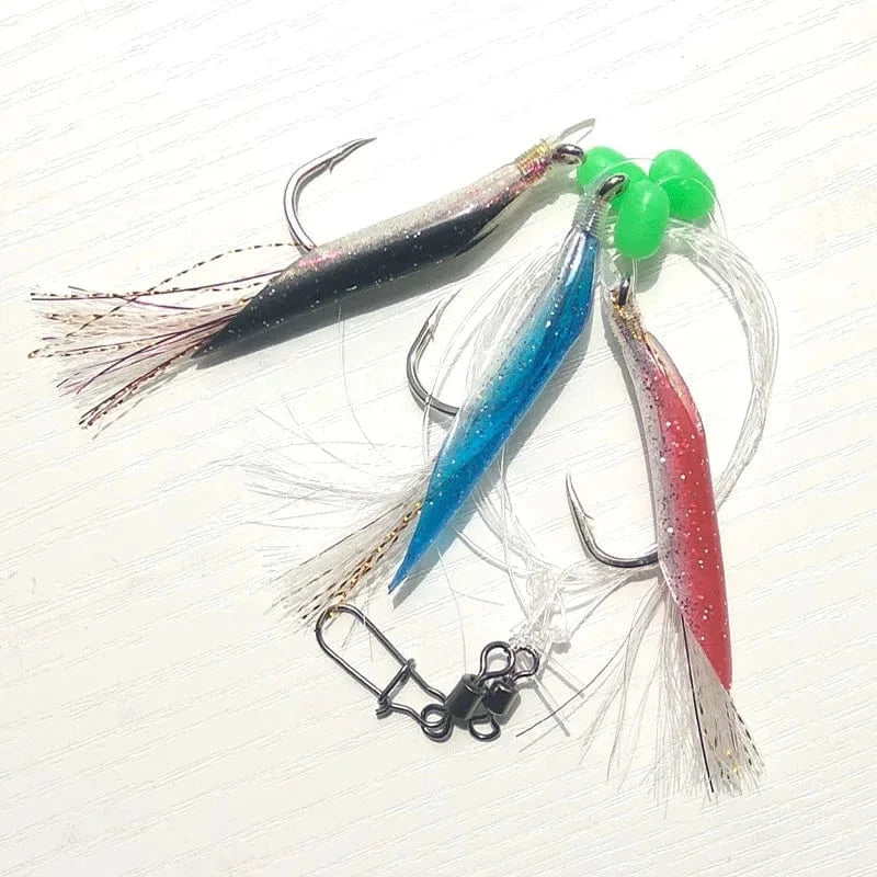 China China Red / 6l0  5pcs 5pcs 6/0 red tuna Cod bass Sea rig Sabiki rigs flasher rig boat fishing game fishing lure jigging lure