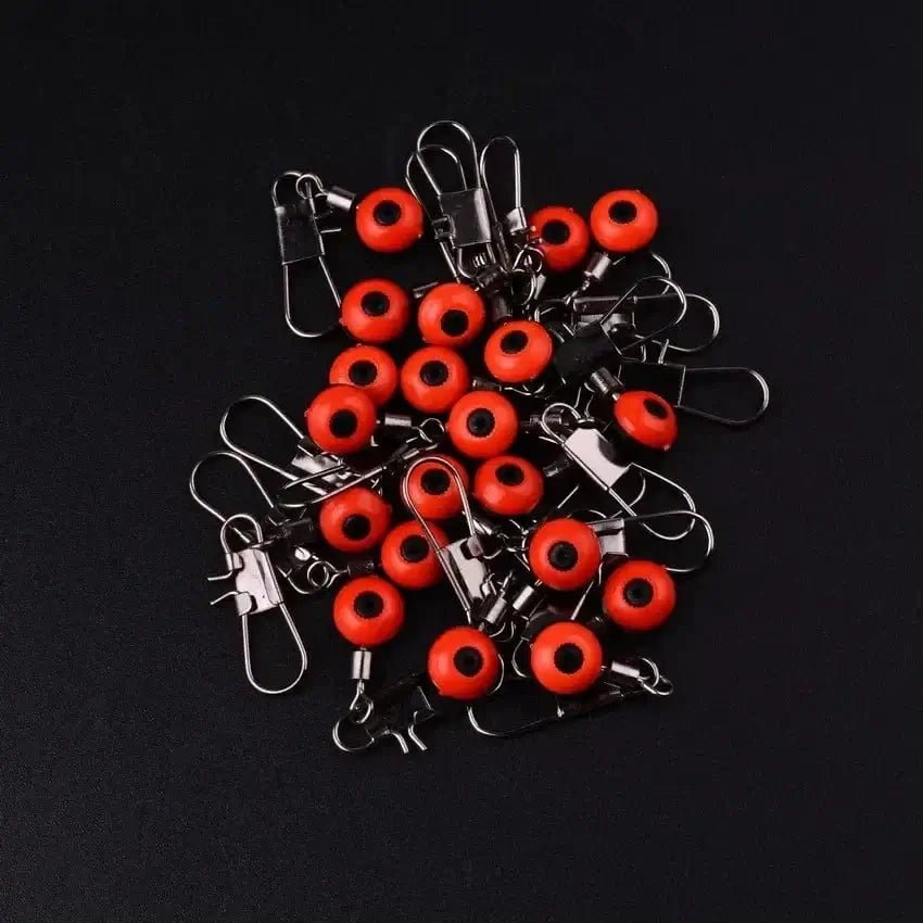 China China Red L -20pcs 20pc Fishing Line Hook Swivels Shank Clip Connector Interlock Snap Sea Space Beans Lure Fishing Hooks Connector  Pesca Tackle