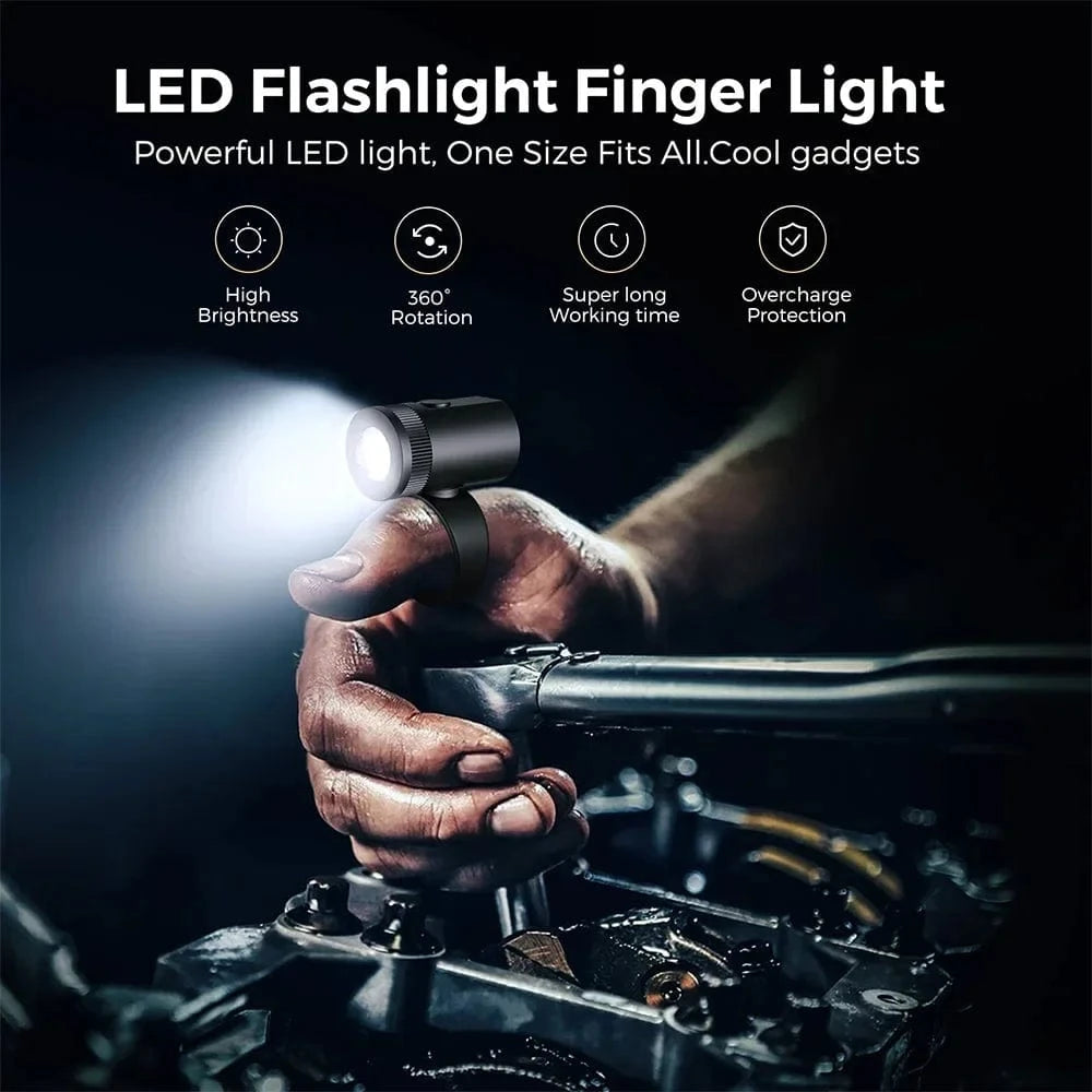 China China Ring Charge Light Flashlight Finger Light USB C Charge LED 360 Rotate Adjustable Ring Size Gadget Tool Camping Sport Night Beam Fishing Glove Lamp