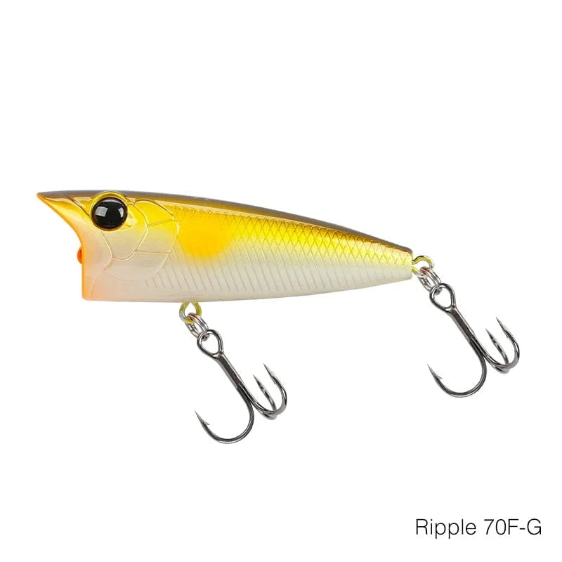 China China Ripple 70F-G / 70mm 2.75in 12g TSURINOYA 70mm 12g Fishing Lure Topwater Popper RIPPER 70F Long Casting Hard Bait Pike Bass Game Big Mouse Surface Model Wobble