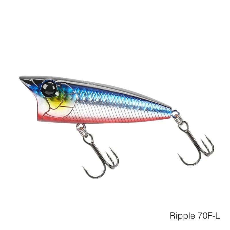 China China Ripple 70F-L / 70mm 2.75in 12g TSURINOYA 70mm 12g Fishing Lure Topwater Popper RIPPER 70F Long Casting Hard Bait Pike Bass Game Big Mouse Surface Model Wobble