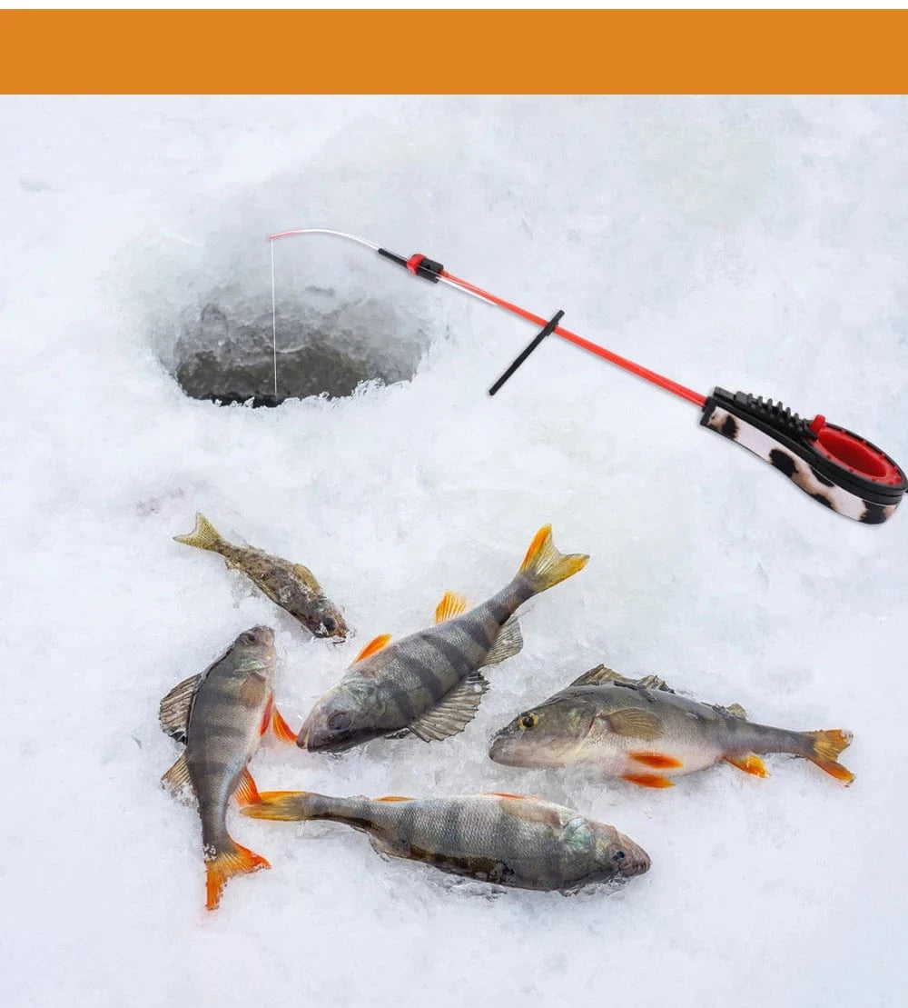 China China rod FISH KING 2 Section Mini Winter Fishing Rod Set Plastics Ice Fishing Spinning Rod Travel Bass Pike