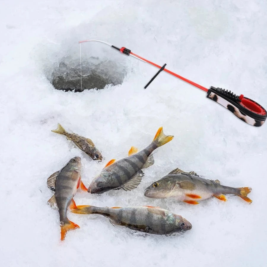 China China rod FISH KING 2 Section Mini Winter Fishing Rod Set Plastics Ice Fishing Spinning Rod Travel Bass Pike