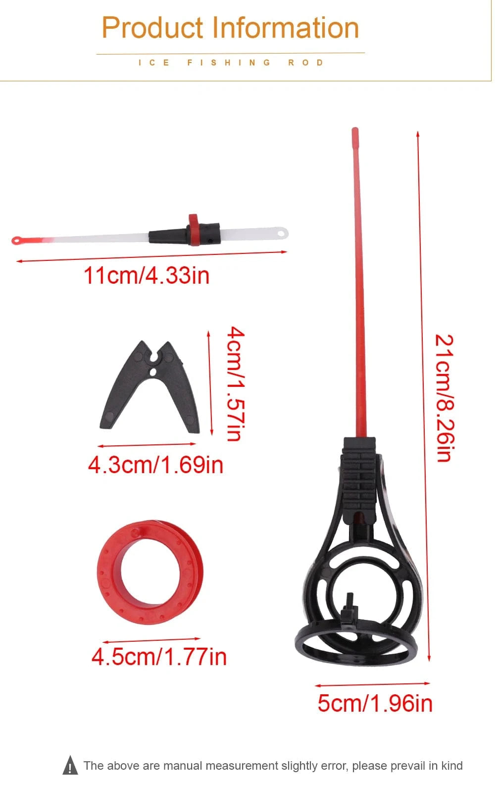 China China rod FISH KING 2 Section Mini Winter Fishing Rod Set Plastics Ice Fishing Spinning Rod Travel Bass Pike