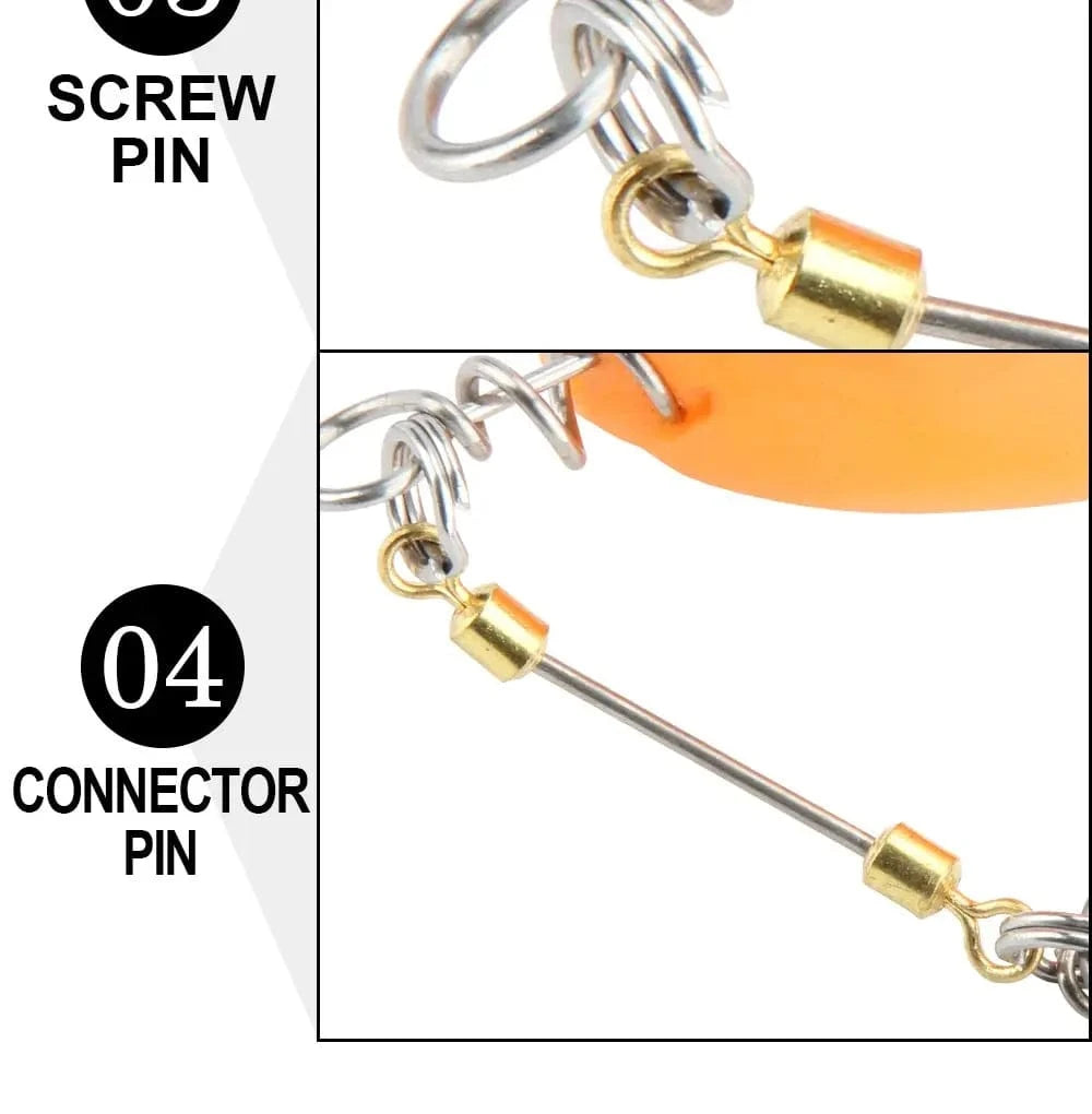 China China RoseWood Fishing Screw Rig Double VMC Fishing Hooks With Pike Center Pin Shad Belly Stingers For Shallow-Rigging, 1 Pcs Per Pack