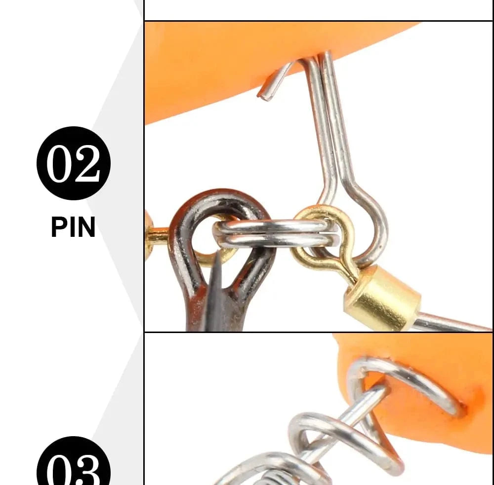China China RoseWood Fishing Screw Rig Double VMC Fishing Hooks With Pike Center Pin Shad Belly Stingers For Shallow-Rigging, 1 Pcs Per Pack