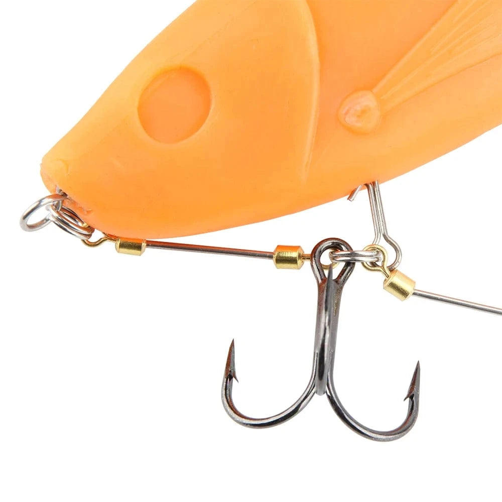 China China RoseWood Fishing Screw Rig Double VMC Fishing Hooks With Pike Center Pin Shad Belly Stingers For Shallow-Rigging, 1 Pcs Per Pack