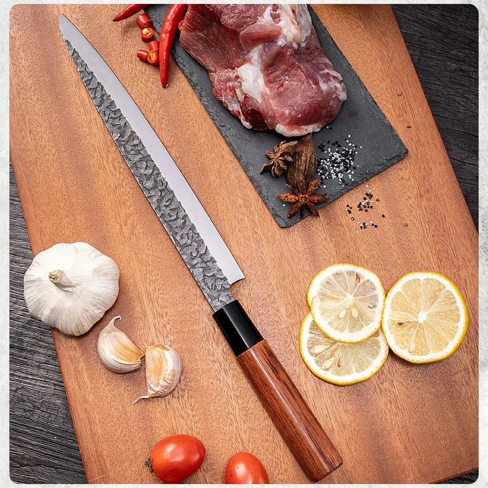 China China RZD Sushi Sashimi Knife Set Forged Steel Deba Fishing Fillet Knife Japanese Chefs Kitchen Kingfish Slicing Cutting Carving Tool