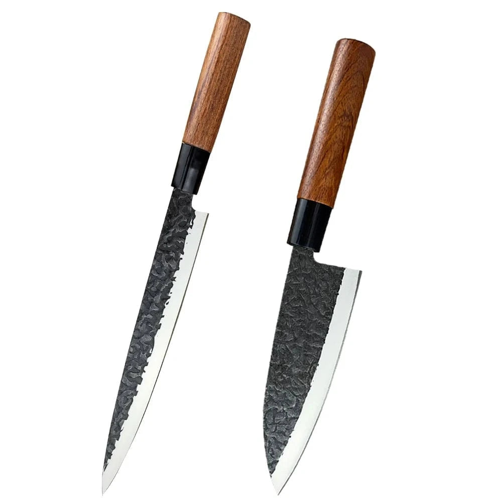 China China RZD Sushi Sashimi Knife Set Forged Steel Deba Fishing Fillet Knife Japanese Chefs Kitchen Kingfish Slicing Cutting Carving Tool