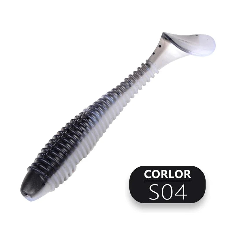 China China S04 / 85mm 10pcs MEREDITH Fishing Soft Lures Shad Swing Impact Fat Vibro Fat Soft Bait 75mm 85mm 180mm Tackle Lifelike Iscas Wobbler PVA Fishing