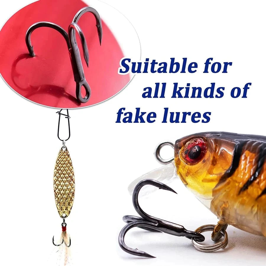 China China Saltwater Treble Hooks for Big Game Bluefish Salmon Kingfish 50/20pcs 8# 6# 4# 2# 1# 1/0 2/0 3/0 6X Strong Treble Fishing Hooks