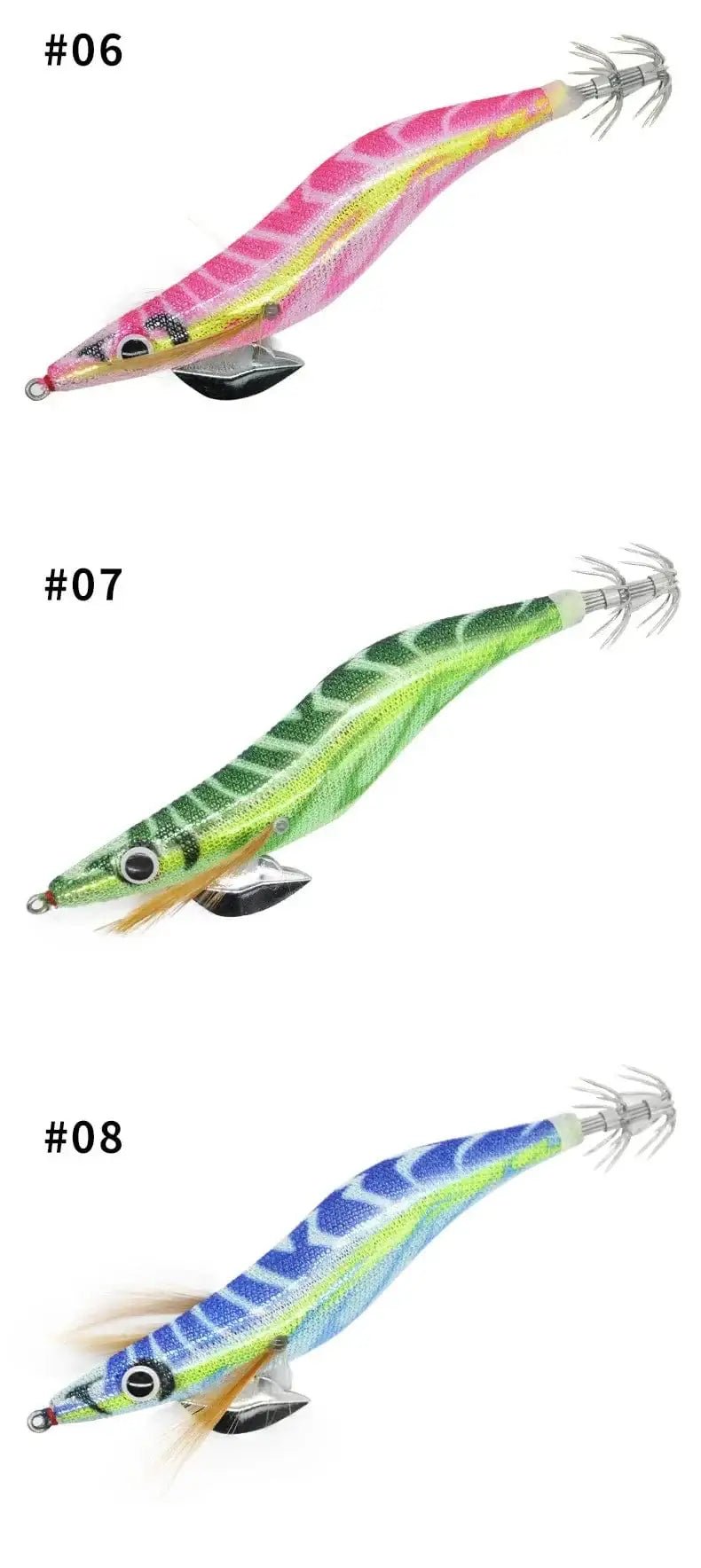 China China Sea.Yolo 15/19g Fishing Lure Luminous Squid Hook Octopus Cuttlefish Artificial Bait 3D EYE Wood Shrimp for Saltwater Freshwat