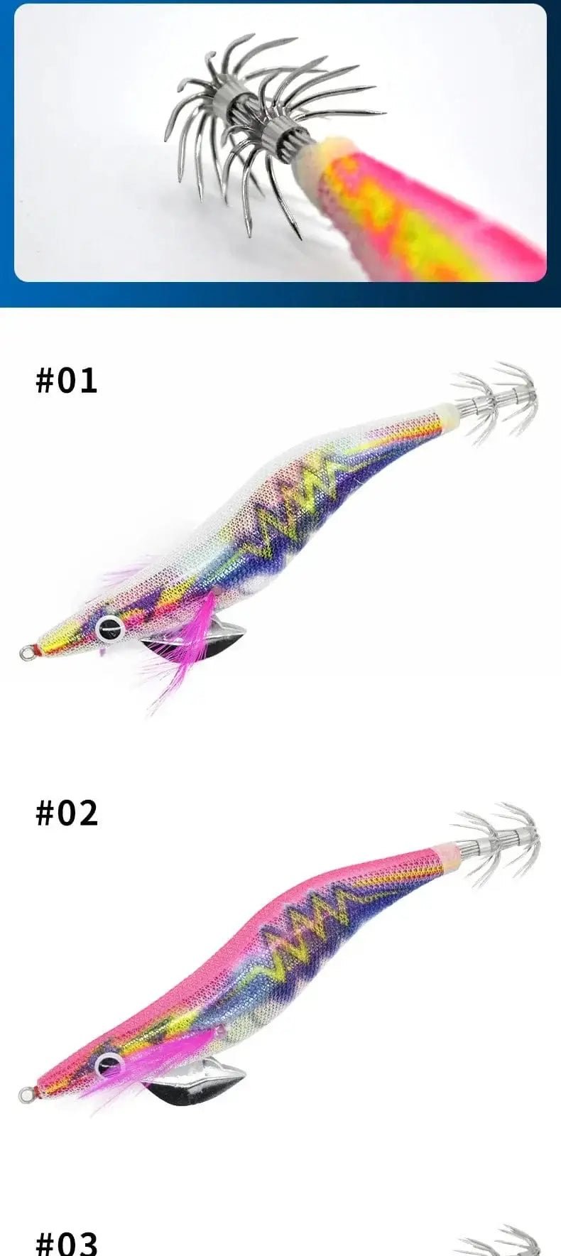 China China Sea.Yolo 15/19g Fishing Lure Luminous Squid Hook Octopus Cuttlefish Artificial Bait 3D EYE Wood Shrimp for Saltwater Freshwat