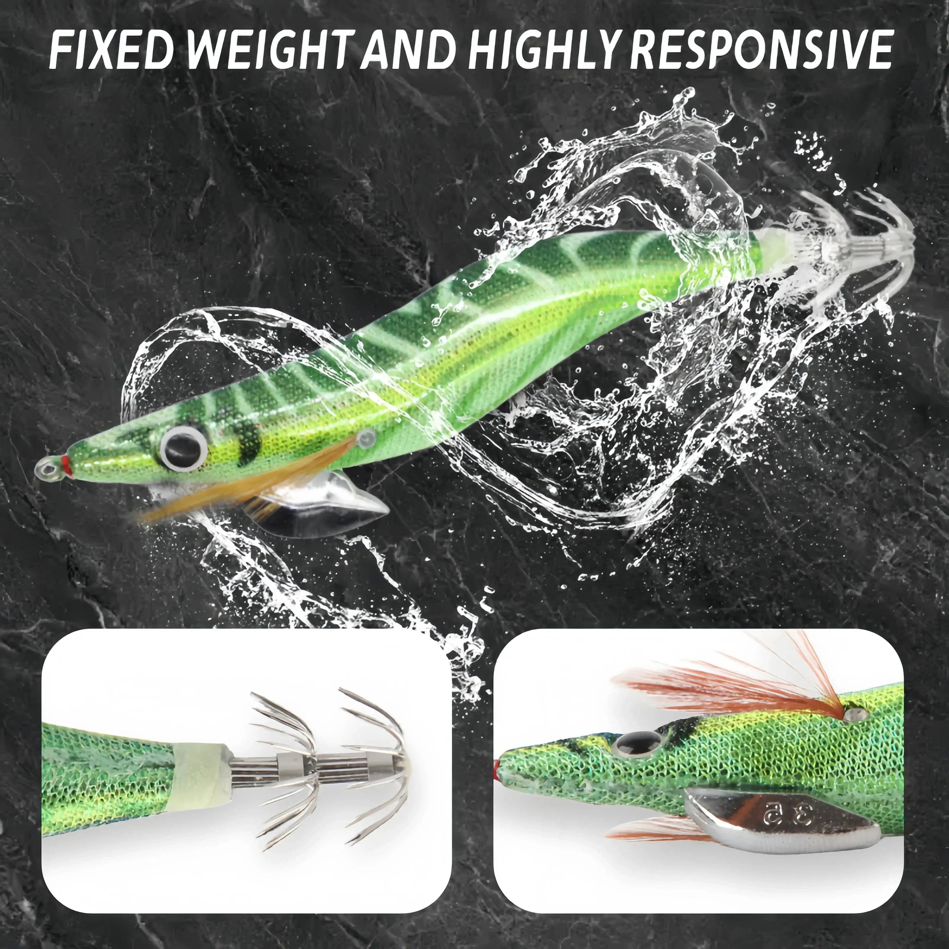 China China Sea.Yolo 15/19g Fishing Lure Luminous Squid Hook Octopus Cuttlefish Artificial Bait 3D EYE Wood Shrimp for Saltwater Freshwat