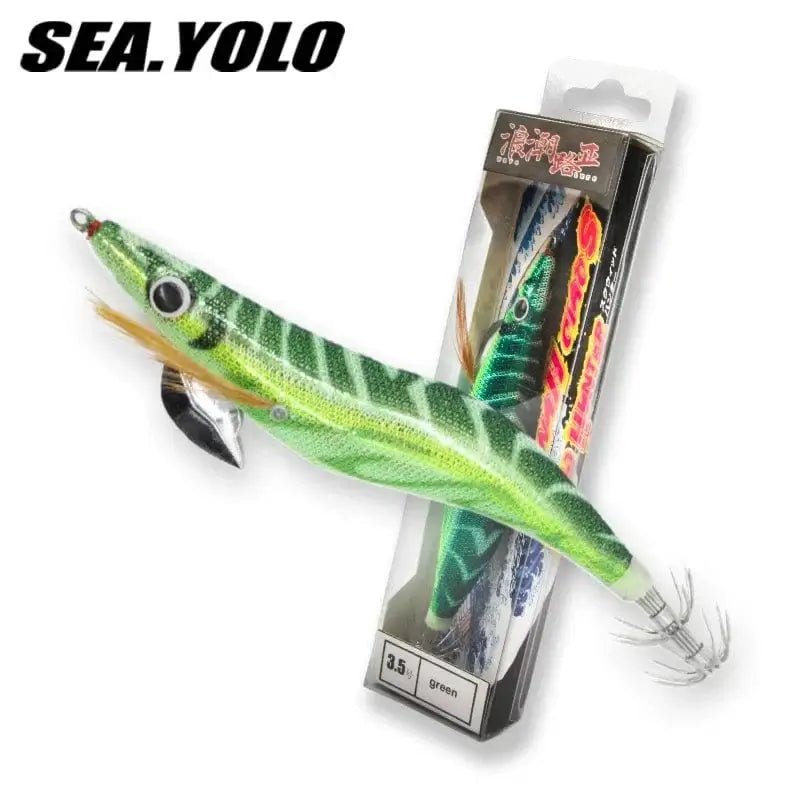 China China Sea.Yolo 15/19g Fishing Lure Luminous Squid Hook Octopus Cuttlefish Artificial Bait 3D EYE Wood Shrimp for Saltwater Freshwat