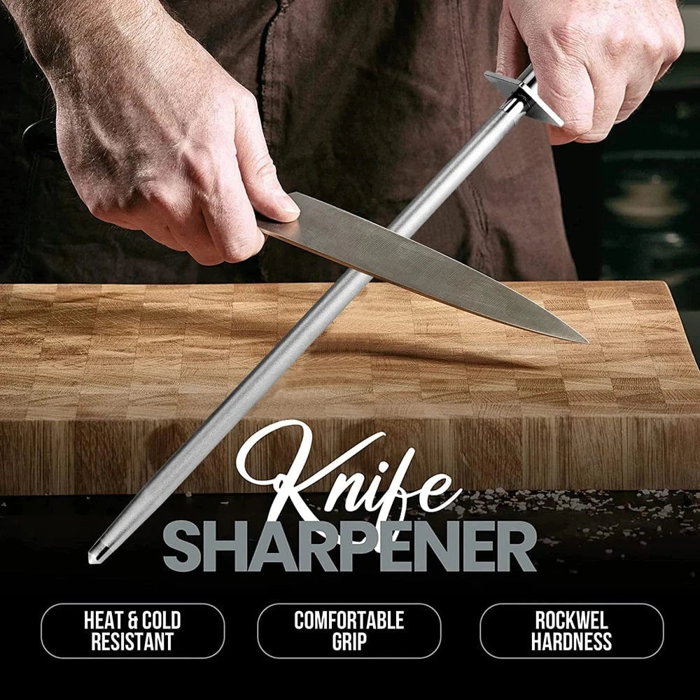 China China Sharpening Stick / XL Professional Diamond Knife Sharpener 12 inch Color Wood Handle Handheld Kitchen Knife Sharpener Knife Fast sharp for All Knives