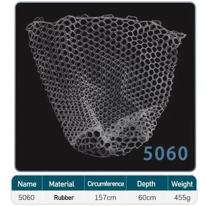 China China Silicone Fishing Net Head Durable Fly Fishing Replacement Mesh Net 30cm 50cm 60cm Depth Mesh Landing Net Fishing Accessory Tool