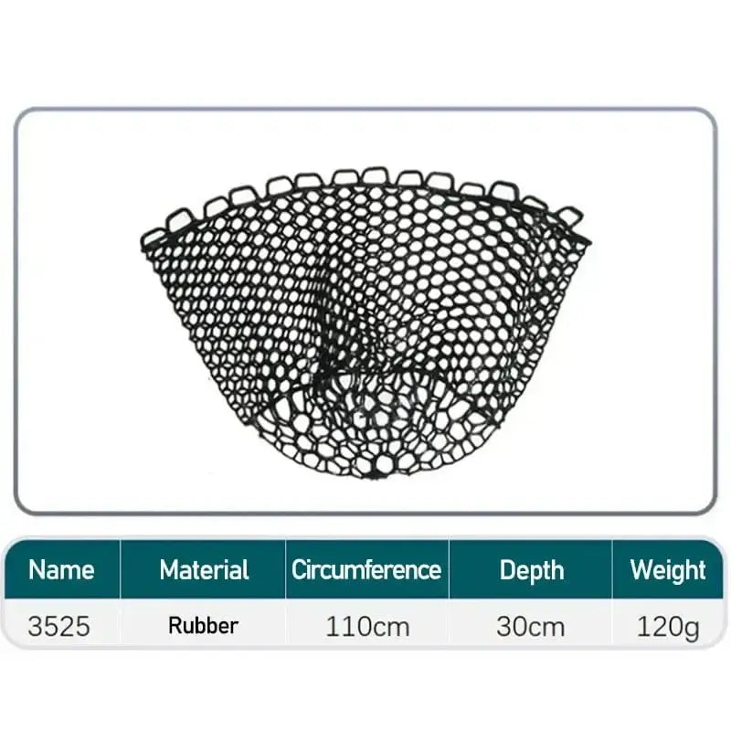 China China Silicone Fishing Net Head Durable Fly Fishing Replacement Mesh Net 30cm 50cm 60cm Depth Mesh Landing Net Fishing Accessory Tool