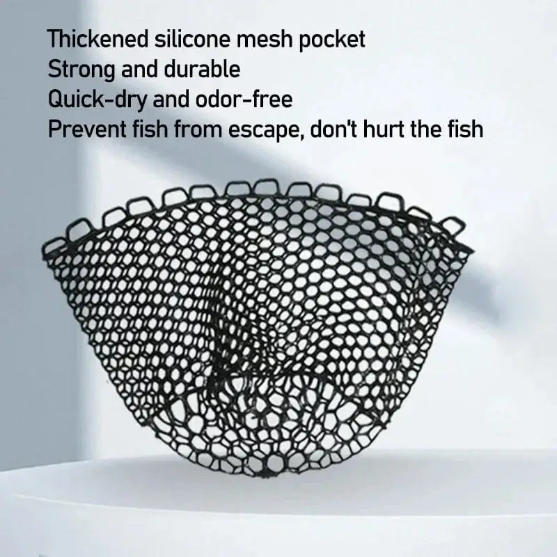 China China Silicone Fishing Net Head Durable Fly Fishing Replacement Mesh Net 30cm 50cm 60cm Depth Mesh Landing Net Fishing Accessory Tool