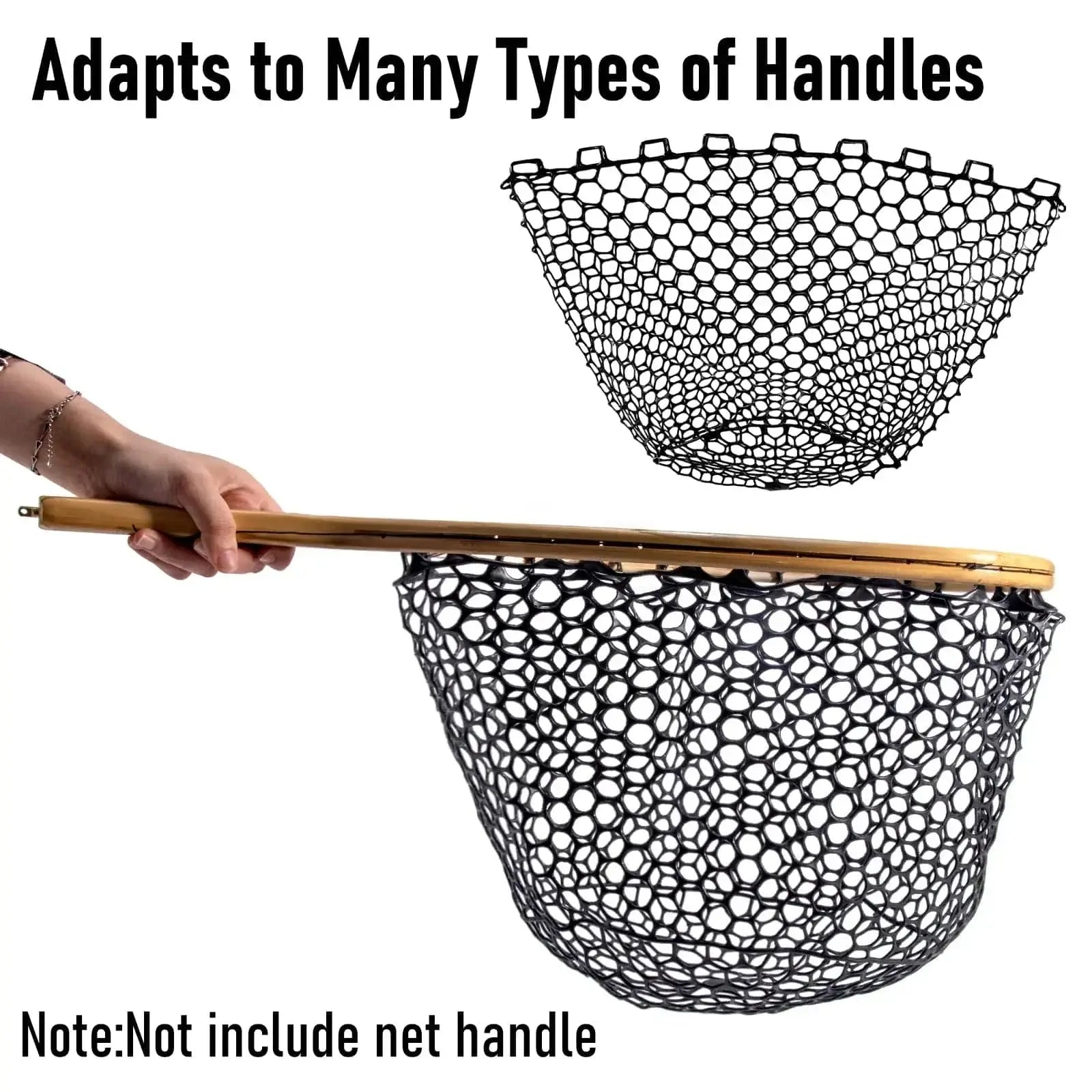 China China Silicone Fishing Net Head Durable Fly Fishing Replacement Mesh Net 30cm 50cm 60cm Depth Mesh Landing Net Fishing Accessory Tool