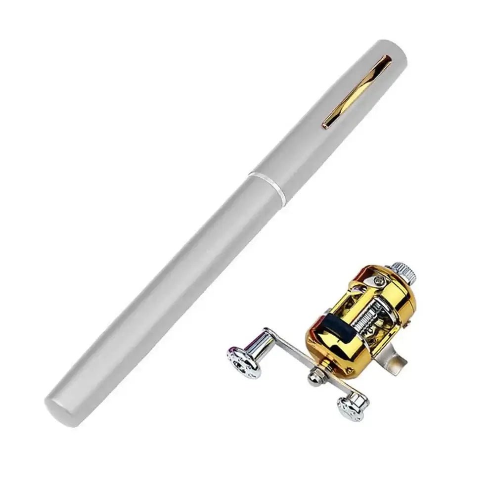 China China silver 1m Portable Telescopic Mini Fishing Pole Ultralight Pen Shape Fishing Rod Fishing Accessories For Outdoor River Lake