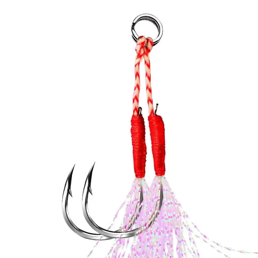 China China Silver Double Hook / 13  10pcs 10p fishing hook fixture with double pairs of hook spines, feather accessories, high carbon steel fishing bait, fishing supplies