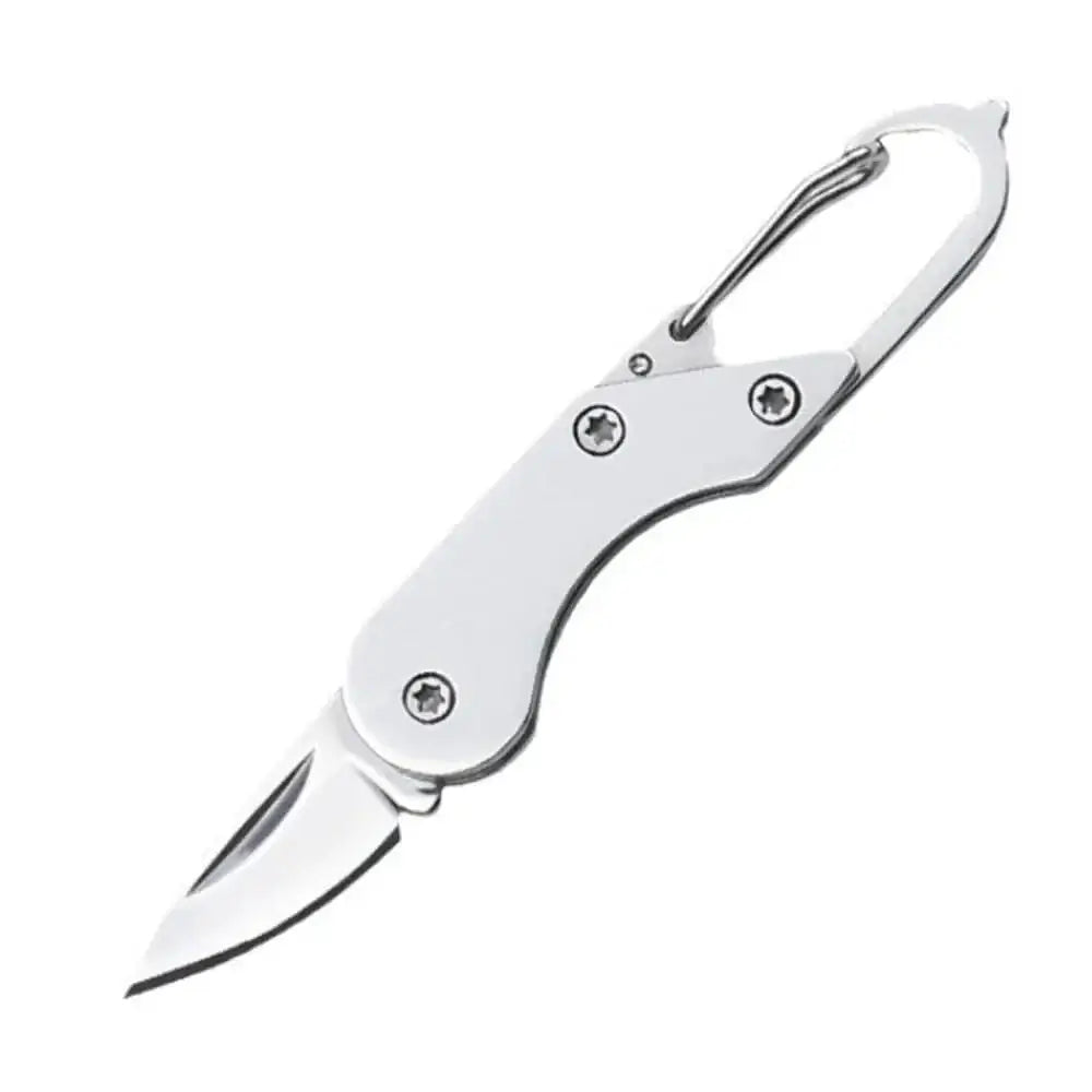 China China silvery Mini High Hardness All Steel Portable Folding Knife Outdoor Camping Knives Fishing Knife Keychain Unboxing Knives