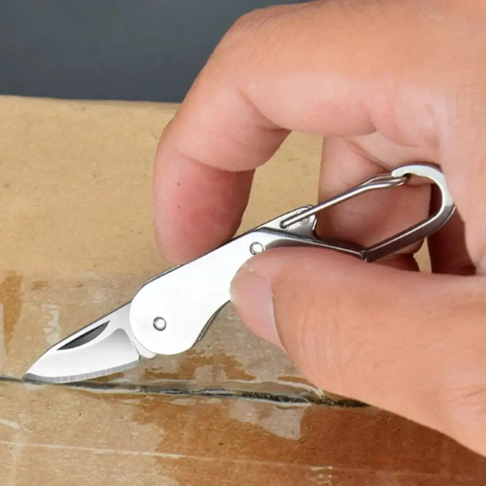 China China silvery Mini High Hardness All Steel Portable Folding Knife Outdoor Camping Knives Fishing Knife Keychain Unboxing Knives