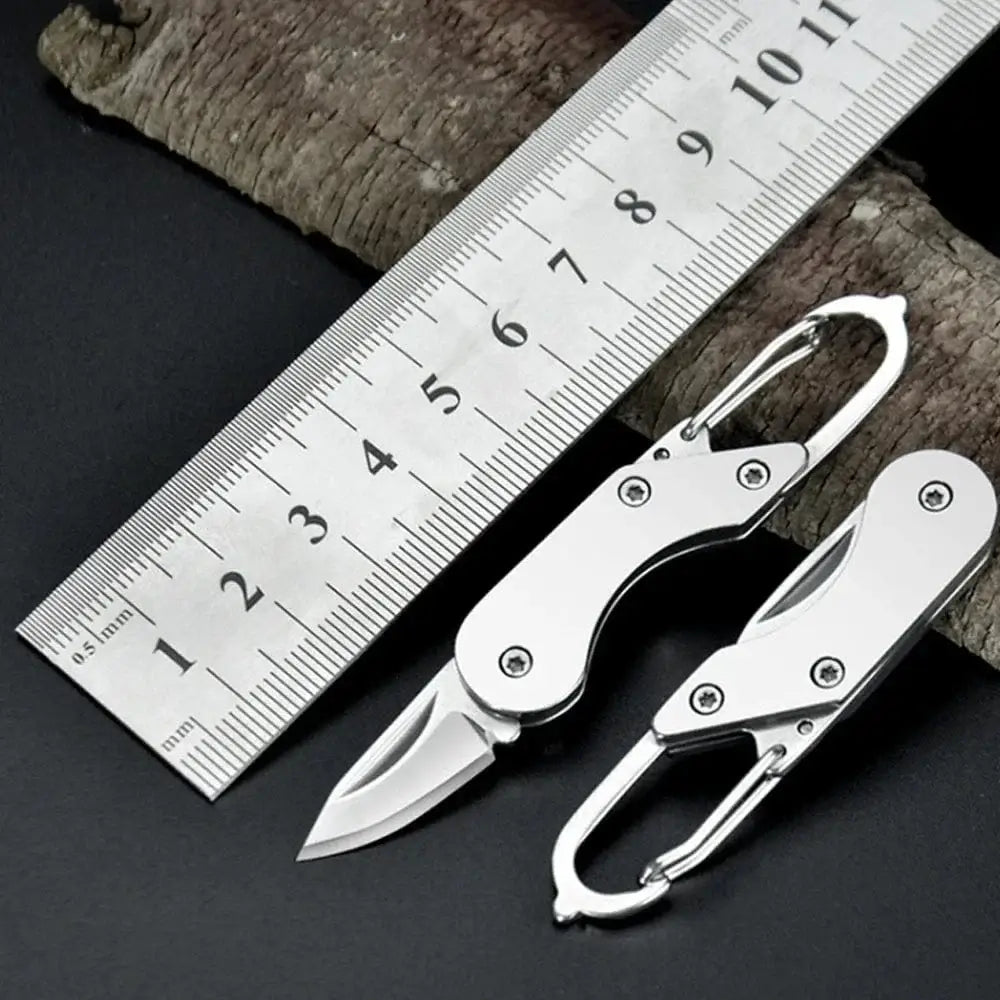 China China silvery Mini High Hardness All Steel Portable Folding Knife Outdoor Camping Knives Fishing Knife Keychain Unboxing Knives