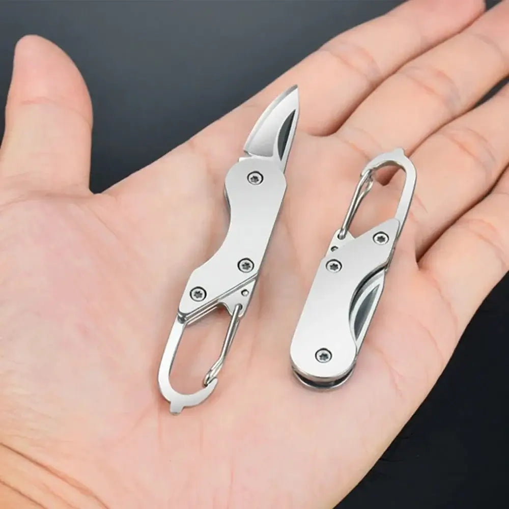 China China silvery Mini High Hardness All Steel Portable Folding Knife Outdoor Camping Knives Fishing Knife Keychain Unboxing Knives