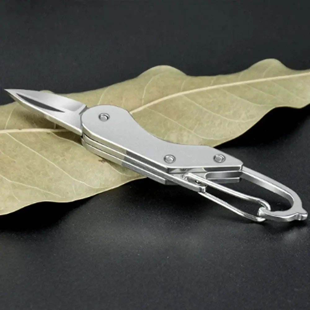 China China silvery Mini High Hardness All Steel Portable Folding Knife Outdoor Camping Knives Fishing Knife Keychain Unboxing Knives