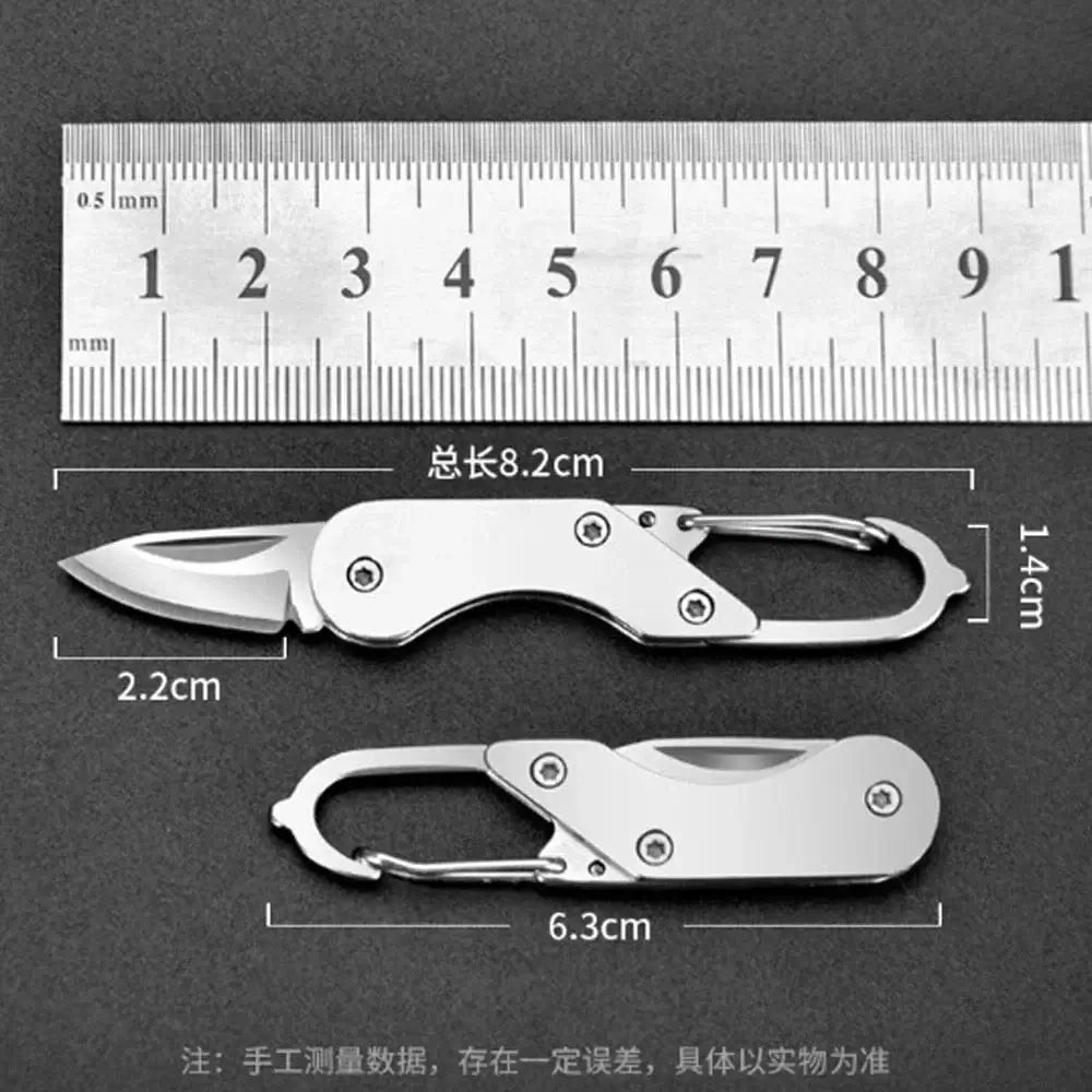 China China silvery Mini High Hardness All Steel Portable Folding Knife Outdoor Camping Knives Fishing Knife Keychain Unboxing Knives