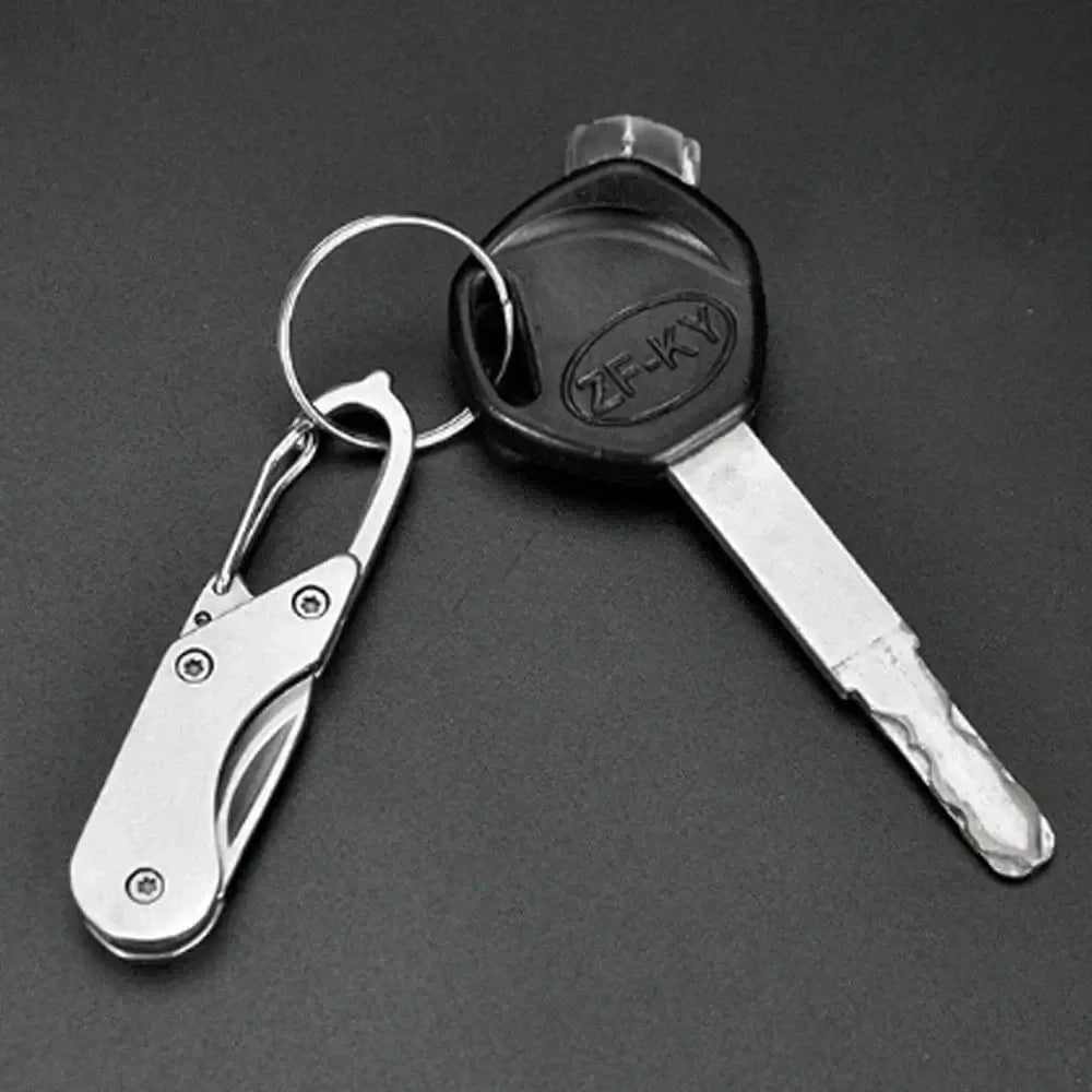 China China silvery Mini High Hardness All Steel Portable Folding Knife Outdoor Camping Knives Fishing Knife Keychain Unboxing Knives